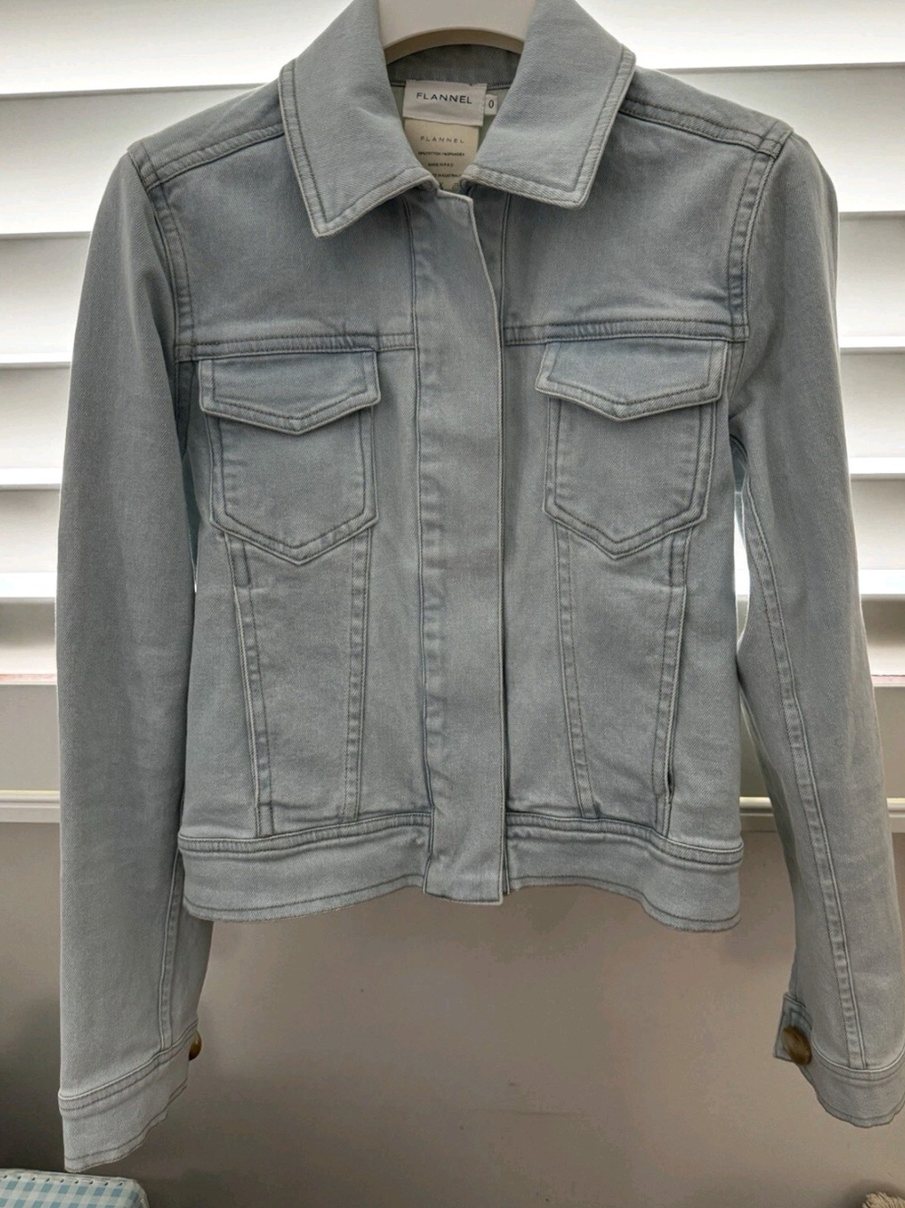 Flannel (Australian Brand) Designer Light Gray Denim Jacket